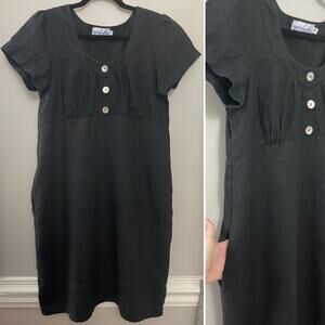 Goddess Gear 100% Organic Linen Minimalist Lagenlook Ethically USA‎ Made Dress M